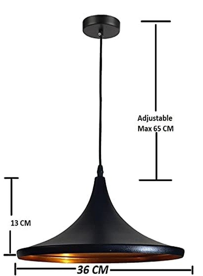 VRCT Antique Single Head Metal Groot Big Tawa Shade Pendant and Vintage Hanging Ceiling Led Light for Home, Hall Jumar Lighting. (Pack of 2 with Bulb) - Image 4